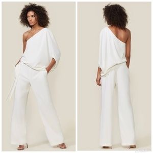 Halston Heritage flutter sleeve Jumpsuit size 4